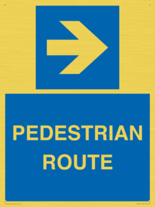 PEDESTRIAN ROUTE - right arrow